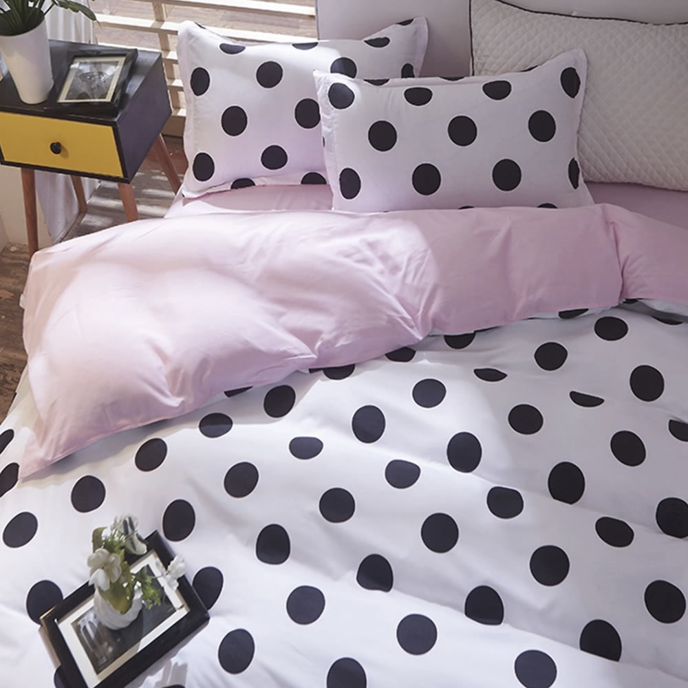 Polka Dot Bedding Set, King 4 Piece Set