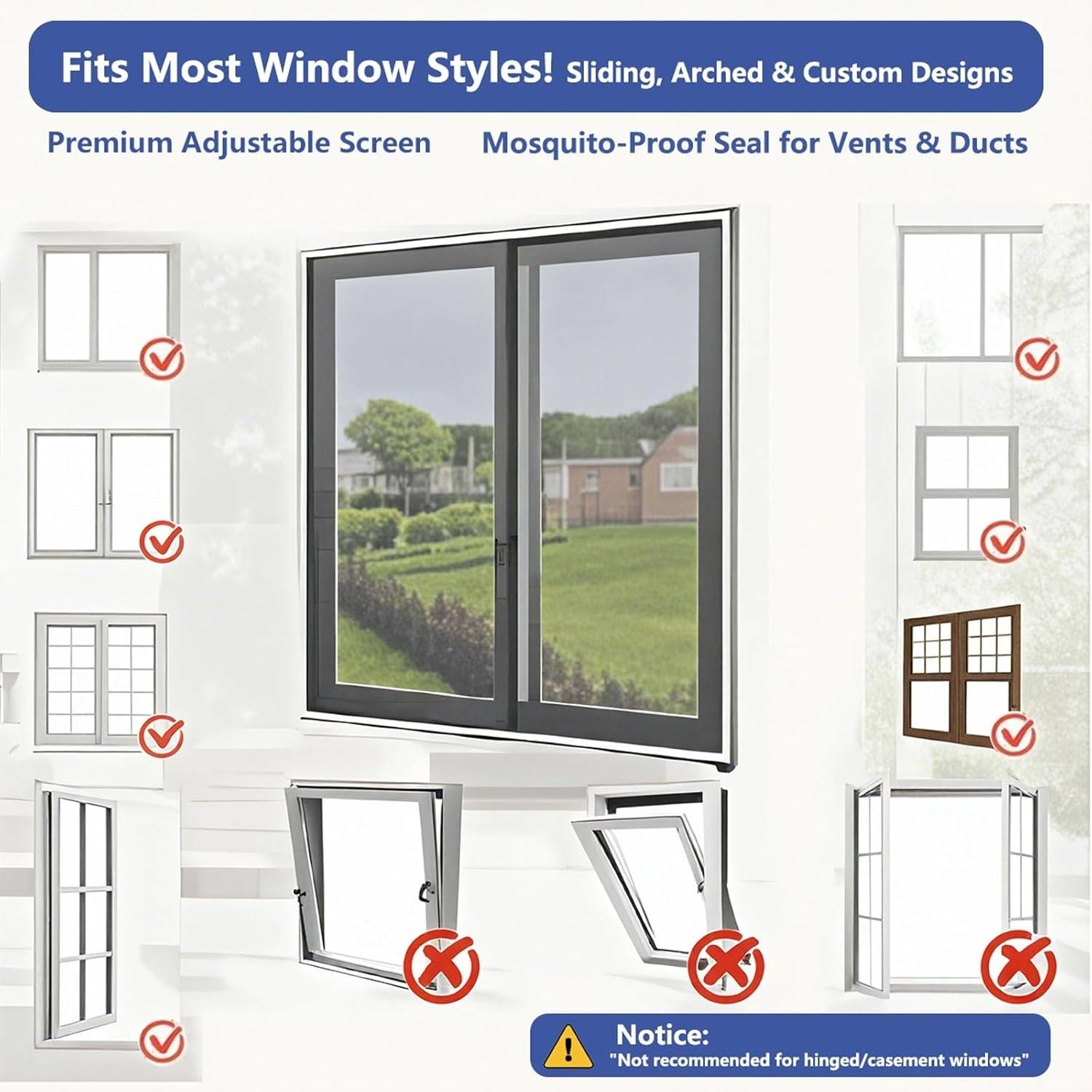 Velcro Window Screen - Black Edge, Standard Mesh (grey), 1000mm x 1500mm / 39" x 59": image 3