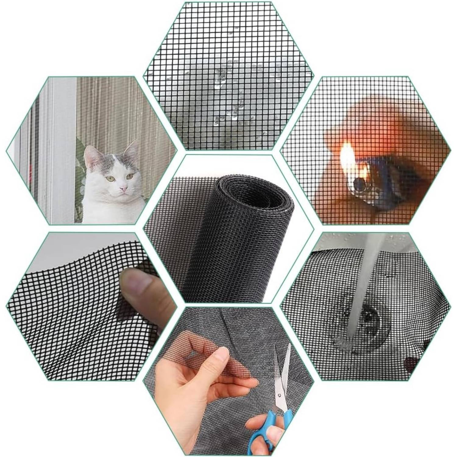 Cat Window Screen - Black Edge, 1000mm x 1000mm / 39" x 39": image 11