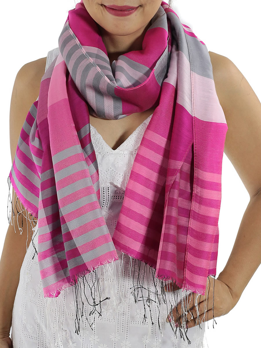 Pink Plaid Scarves: image 1