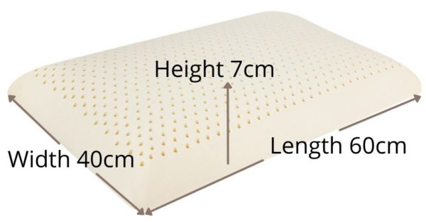 low profile latex pillow dimensions